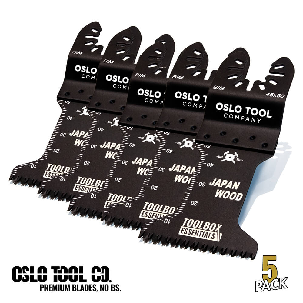 5 oscillating saw blades with japan teeths for fast cuts in wood